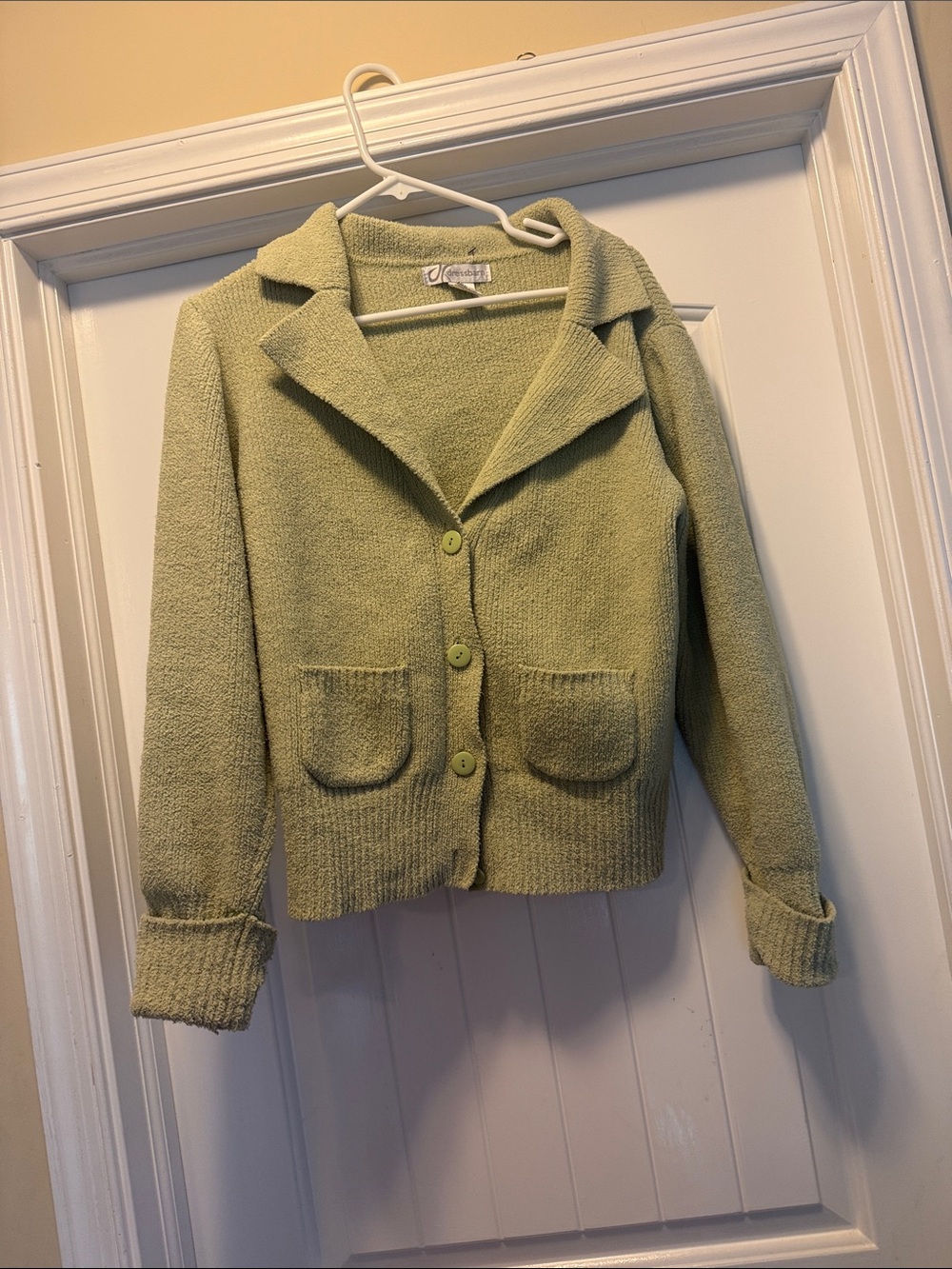 dressbarn Light Sage Green Button-Up Knit Cardigan